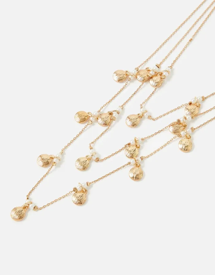 Accessorize Pearl Drop Multirow Necklace Women Necklaces