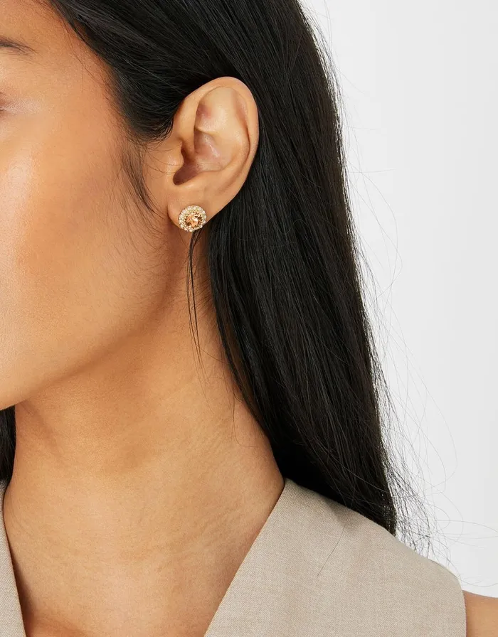 Accessorize Pearl Halo Crystal Stud Earrings Women Earrings