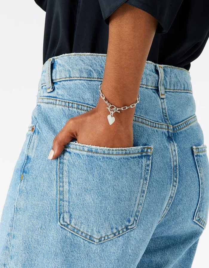Accessorize PlatinumPlated Heart Chunky Bracelet Women Bracelets