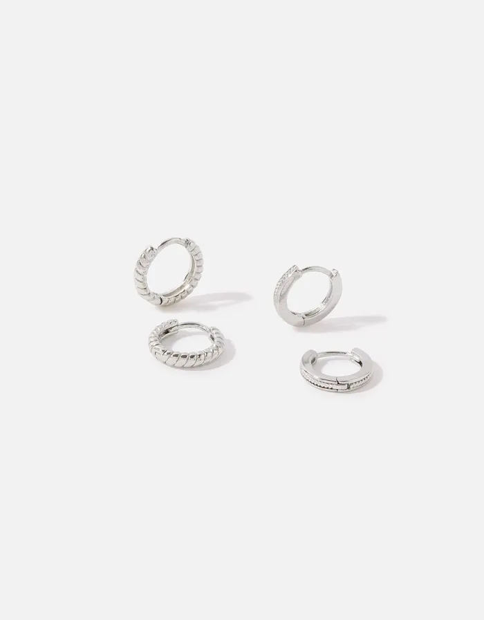 Accessorize PlatinumPlated Vintage Hoop Set Women Earrings