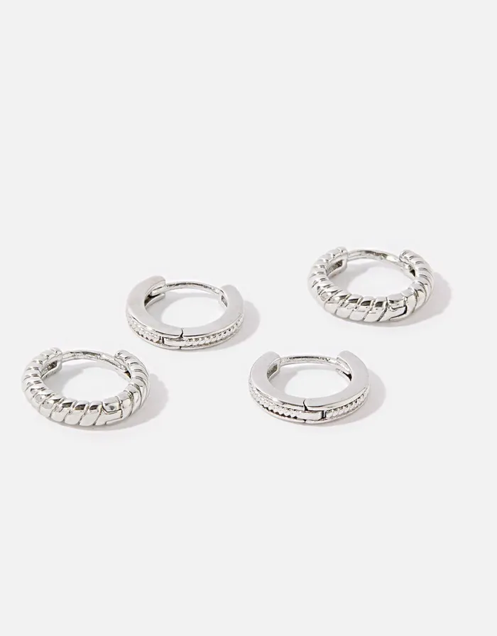 Accessorize PlatinumPlated Vintage Hoop Set Women Earrings