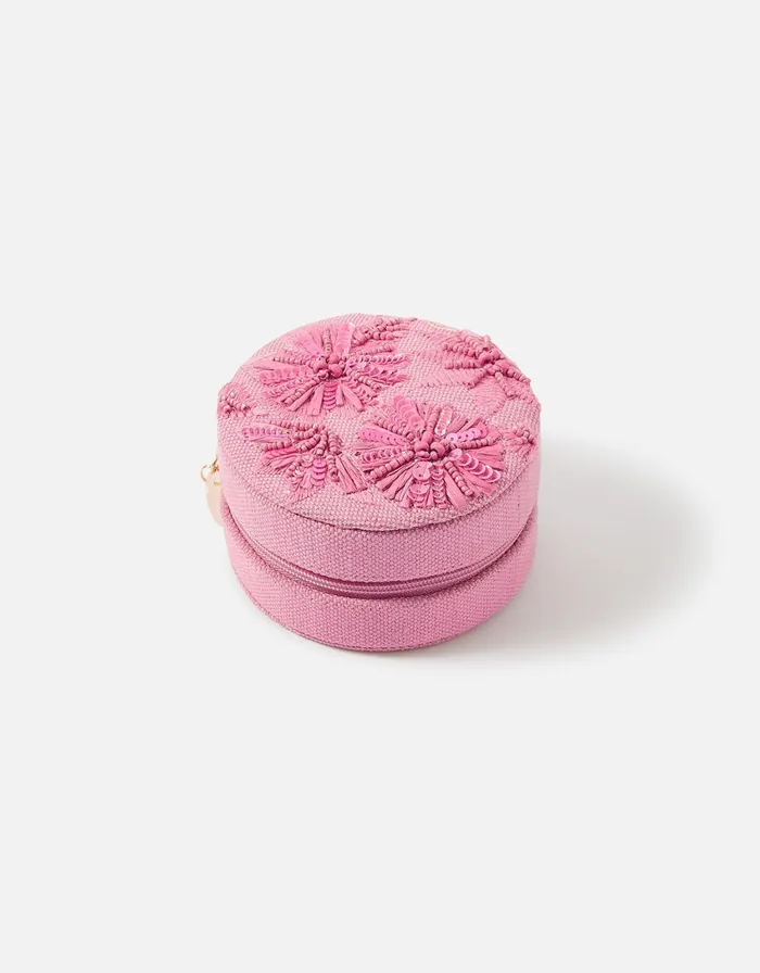 Accessorize Raffia Jewellery Box Women Travel Accessories