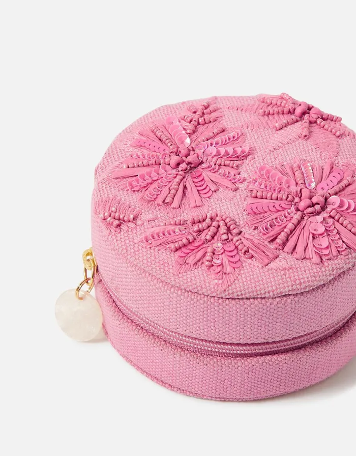 Accessorize Raffia Jewellery Box Women Travel Accessories