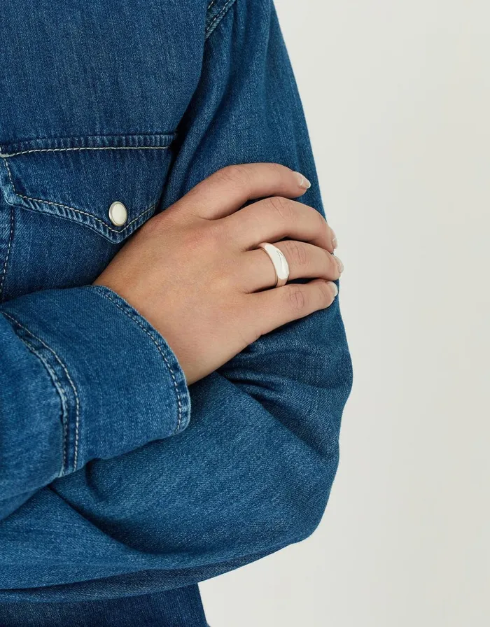 Accessorize Reconnected Round Edge Band Ring Silver Silver Women Rings