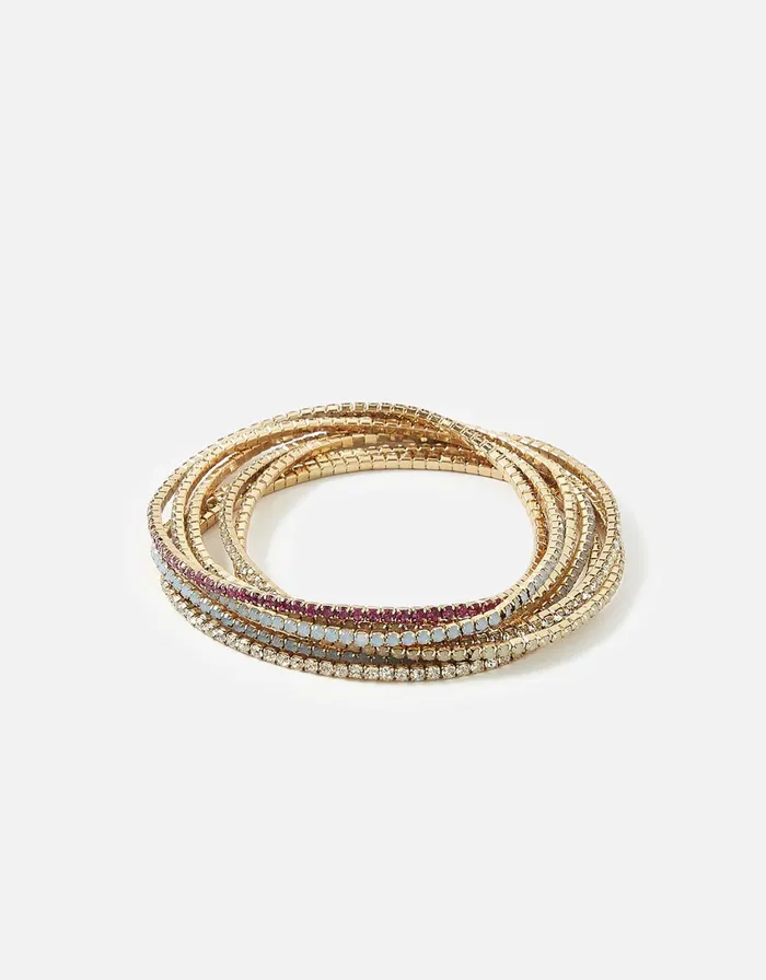 Accessorize Romantic Ramble Cup Chain Stretch Bracelet Set Women Bracelets