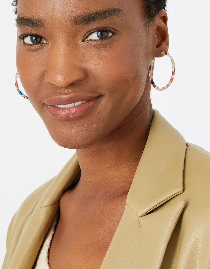 Accessorize Romantic Ramble Skinny Tort Hoop Earrings Women Earrings