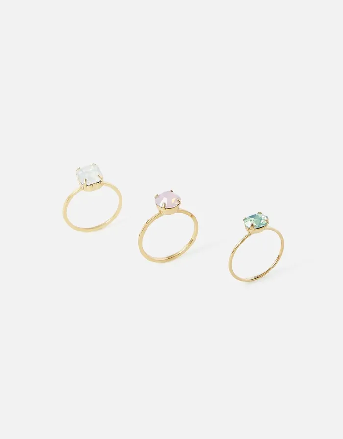 Accessorize Romantic Ramble Statement Ring Set Multi Pastelmulti Women Rings