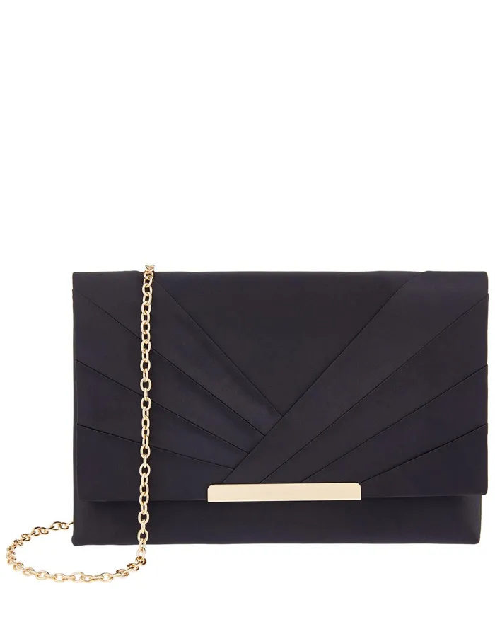 Accessorize Satin Clutch Bag Blue Navy Women Clutch Bags