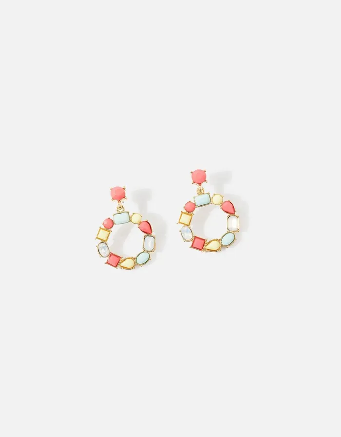 Accessorize Seascape Eclectic Stone Short Drop Earrings Women Earrings