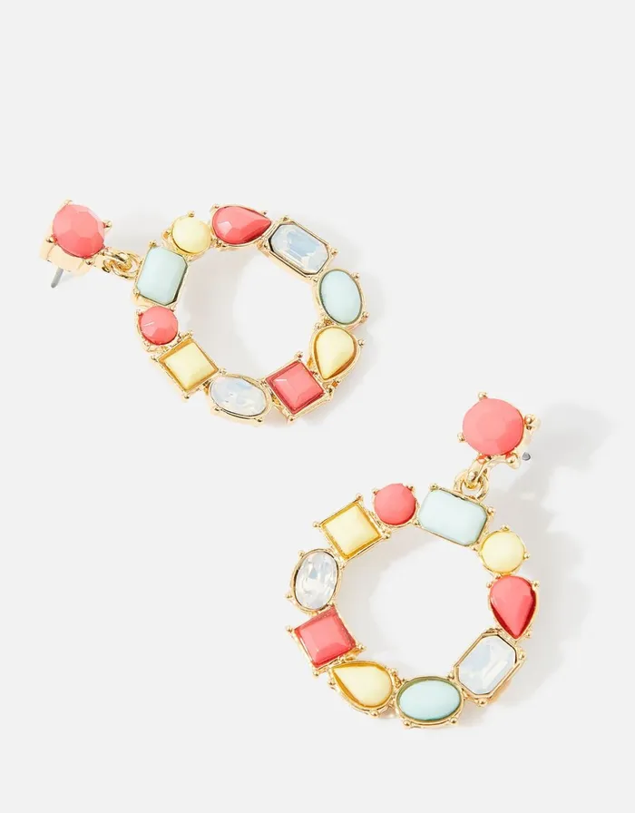 Accessorize Seascape Eclectic Stone Short Drop Earrings Women Earrings