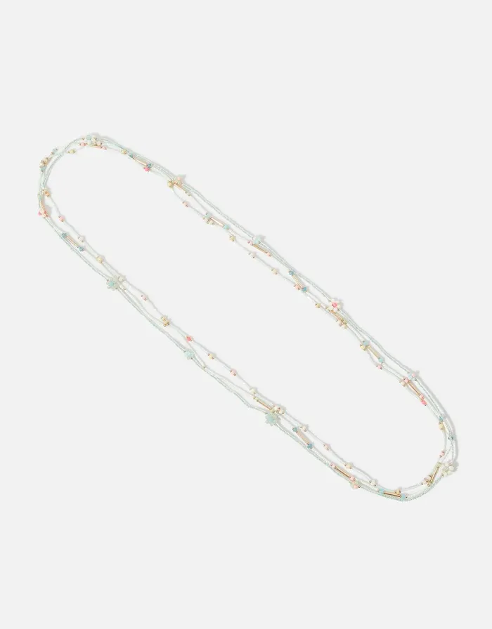 Accessorize Seascape Flower Beaded Long Rope Necklace Women Necklaces