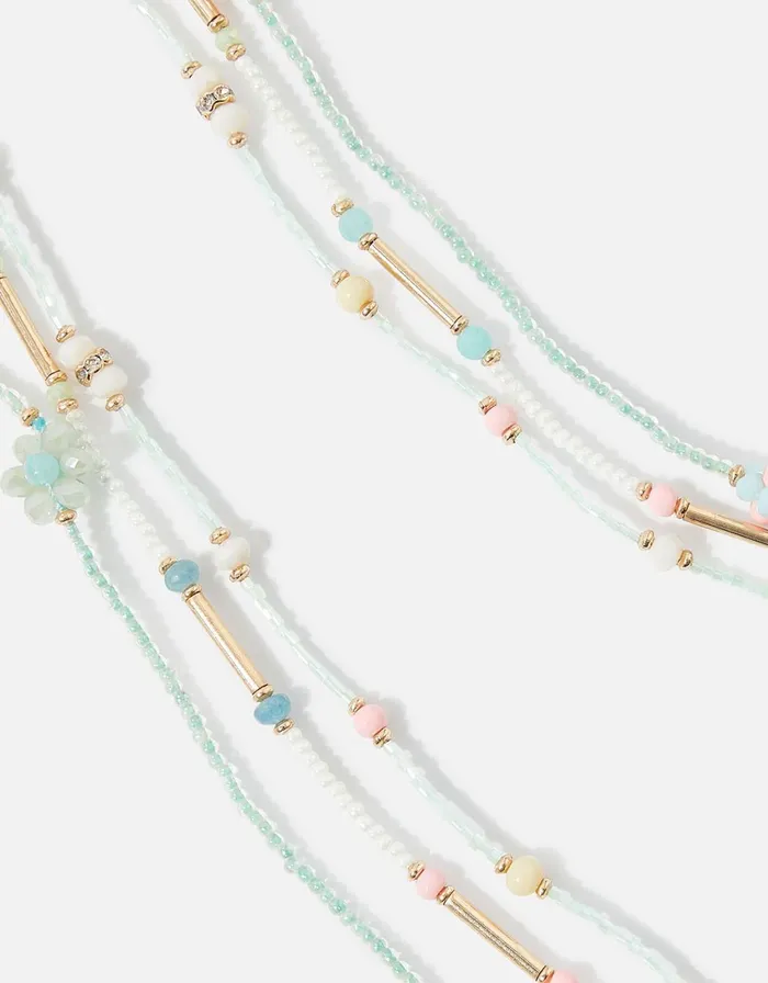 Accessorize Seascape Flower Beaded Long Rope Necklace Women Necklaces