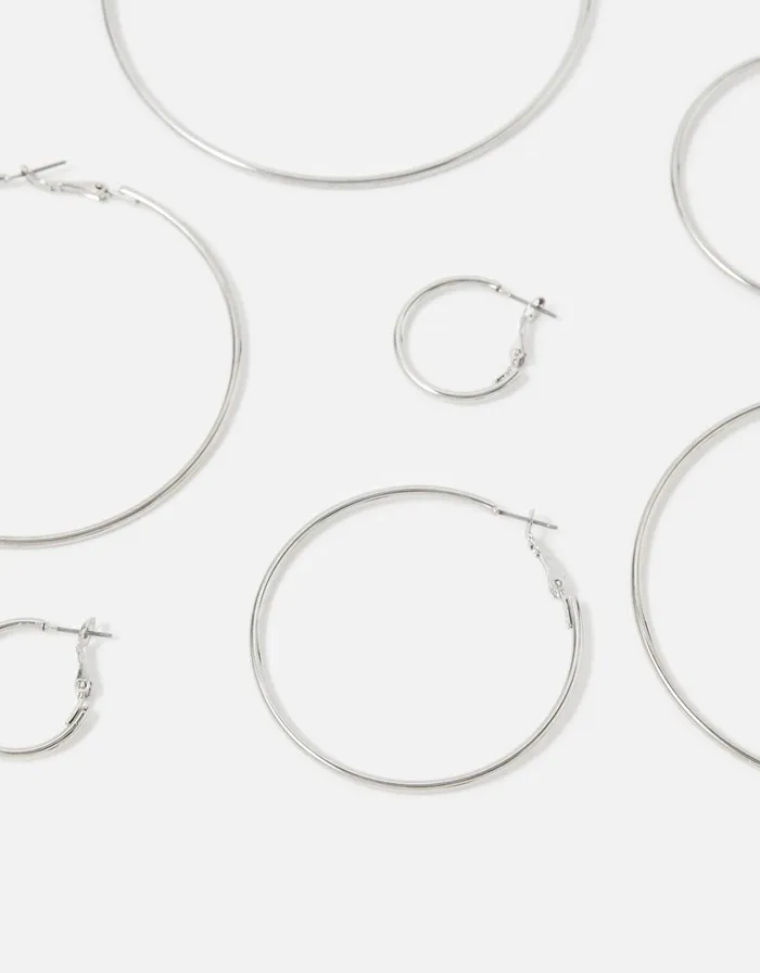 Accessorize Simple Hoop Multipack Silver Silver Women Earrings