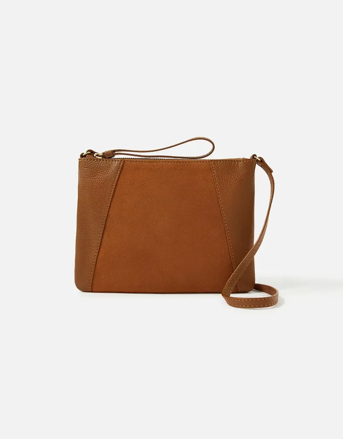 Accessorize Sophie Leather Cross Body Tan Tan Women Leather Bags