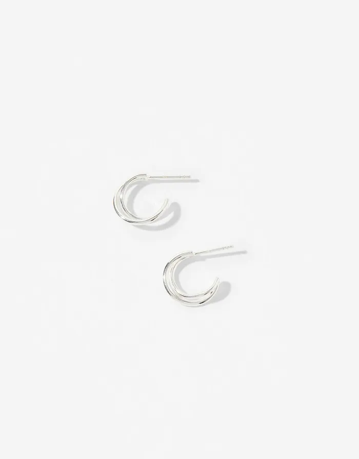 Accessorize Sterling Silver CrossOver Hoops Women Earrings