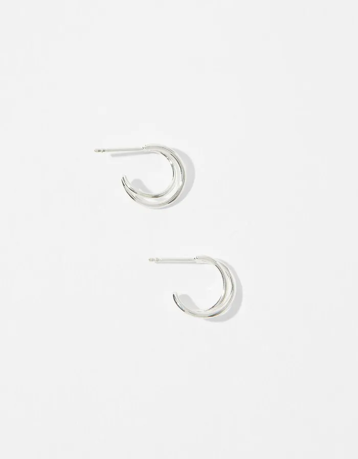Accessorize Sterling Silver CrossOver Hoops Women Earrings