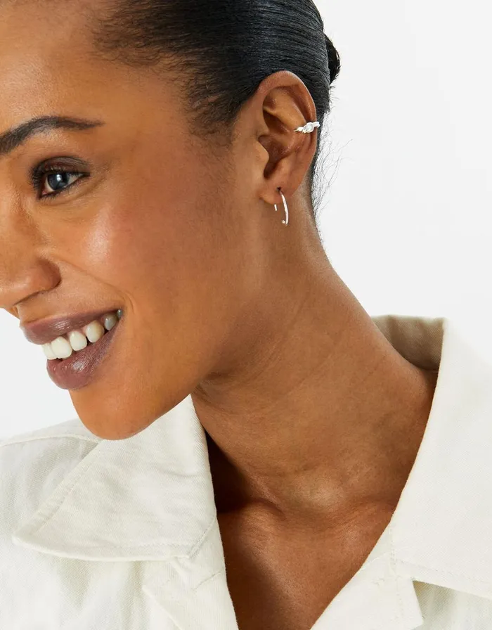 Accessorize Sterling Silver Knotted Ear Cuff Women Earrings