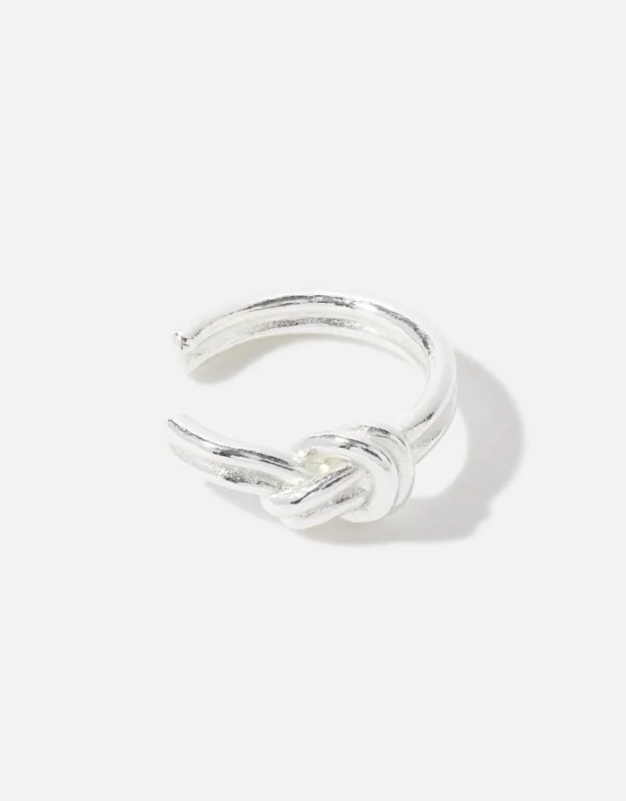 Accessorize Sterling Silver Knotted Ear Cuff Women Earrings