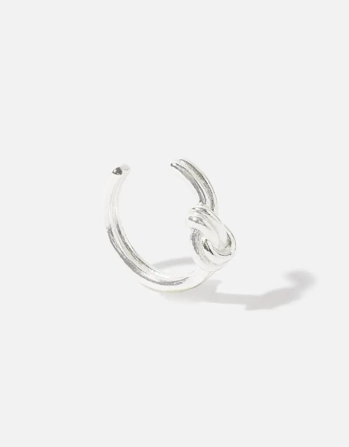 Accessorize Sterling Silver Knotted Ear Cuff Women Earrings