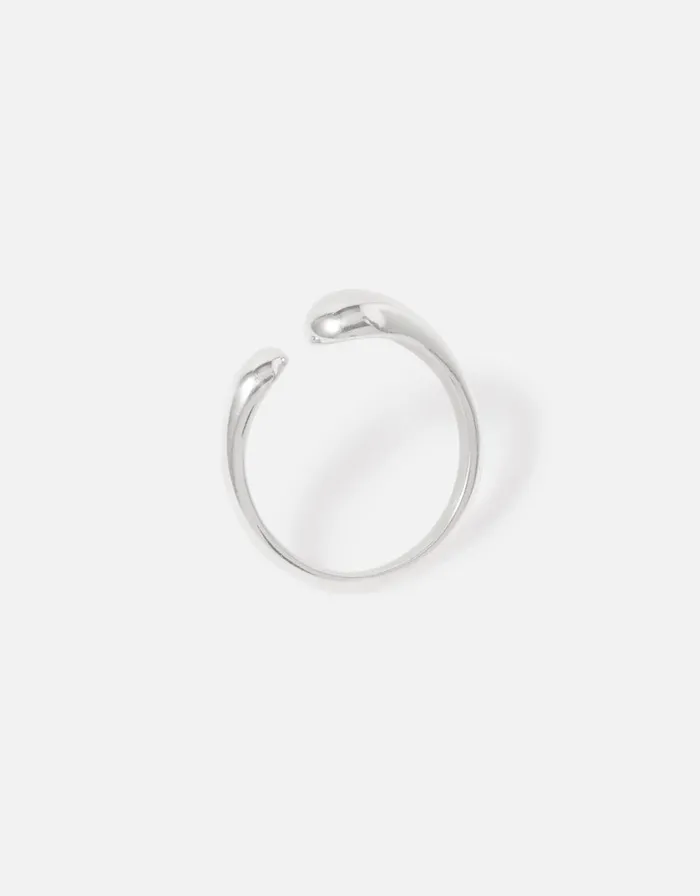 Accessorize Sterling Silver Molten Wrap Ring Silver St Silver Women Rings