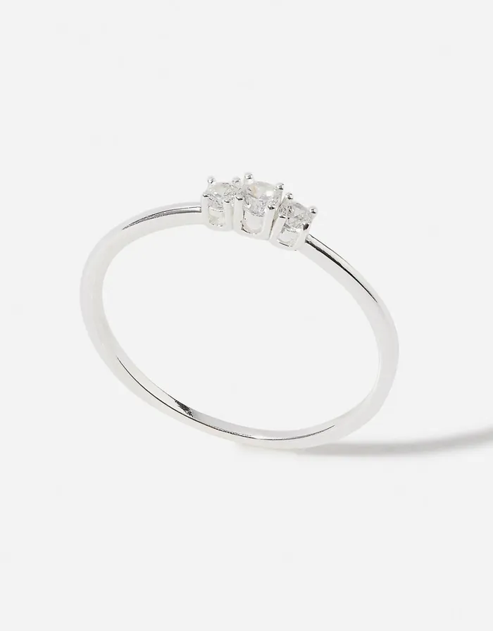 Accessorize Sterling Silver Sparkle Engagement Ring Silver St Silver Women Rings
