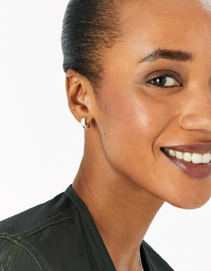 Accessorize Sterling Silver Wide Hoops Women Earrings