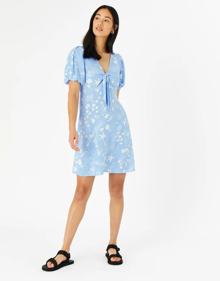 Accessorize TieFront Shoreline Mini Dress Blue Blue Women Dresses