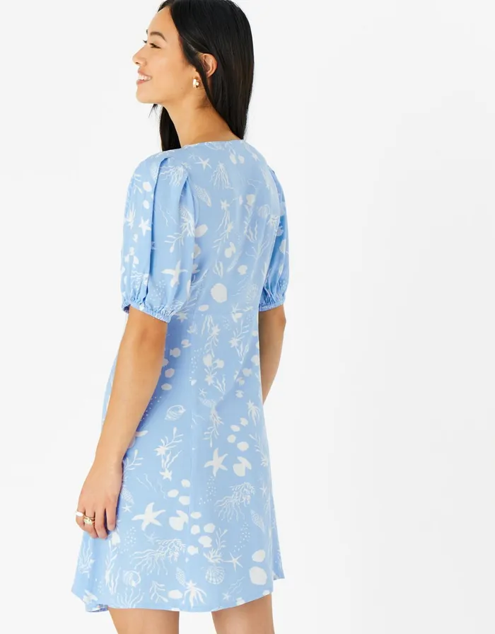 Accessorize TieFront Shoreline Mini Dress Blue Blue Women Dresses