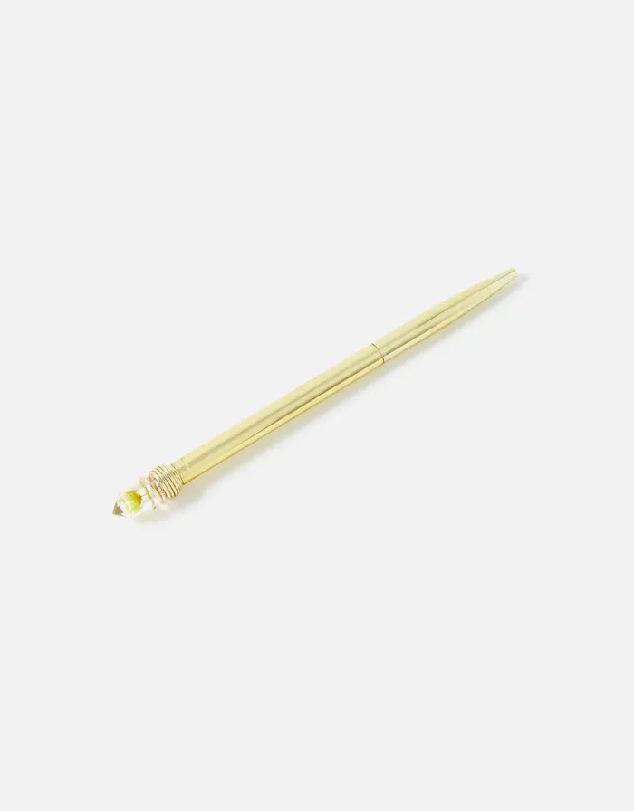 Accessorize Trapped Flower Crystal Pen Yellow Yellow Women Stationery