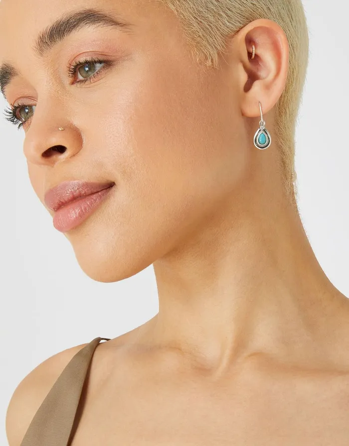 Accessorize Turquoise Teardrop Drop Earrings Women Earrings