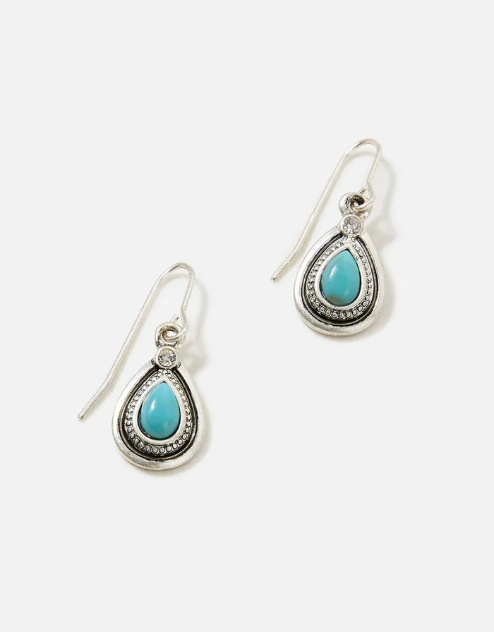 Accessorize Turquoise Teardrop Drop Earrings Women Earrings