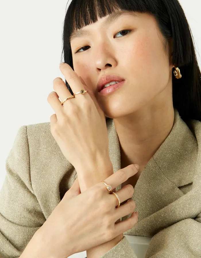 Accessorize Vintage Inspired Ring Multipack White Crystal Women Rings
