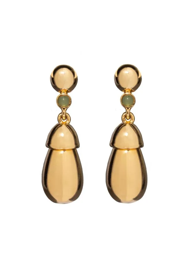 Adam Lippes Earrings Gold Teardrop Earring With Semi Precious Stone Rose Quartz 8211 Women