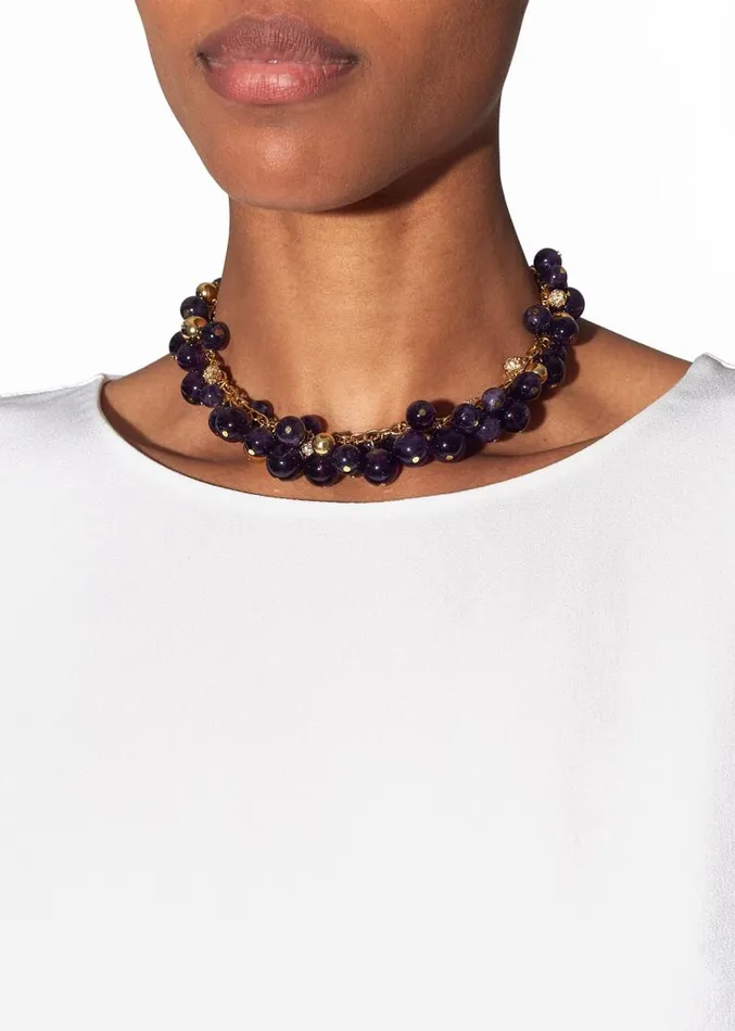 Adam Lippes Necklaces Semi Precious Bead Cluster Necklace Amethyst 8211 Women