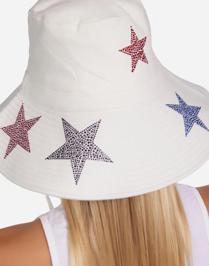 Adina Color Crystal Multi Stars White Women039s Lauren Moshi Hats