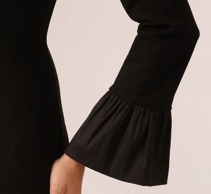 Adrianna Papell Day Dresses Crepe And Taffeta Drop Waist Short Dress In Black 8211 Women