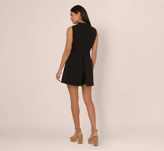 Adrianna Papell Day Dresses Sleeveless Romper With Peplum Hem In Black 8211 Women