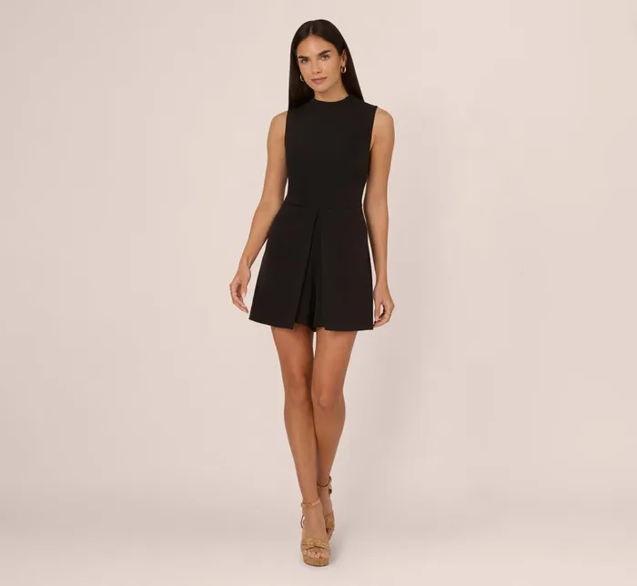 Adrianna Papell Day Dresses Sleeveless Romper With Peplum Hem In Black 8211 Women