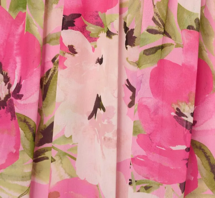Adrianna Papell Formal Dresses Painterly Floral Print Off The Shoulder Gown With Twisted Bust In Pink Multi 8211 Women