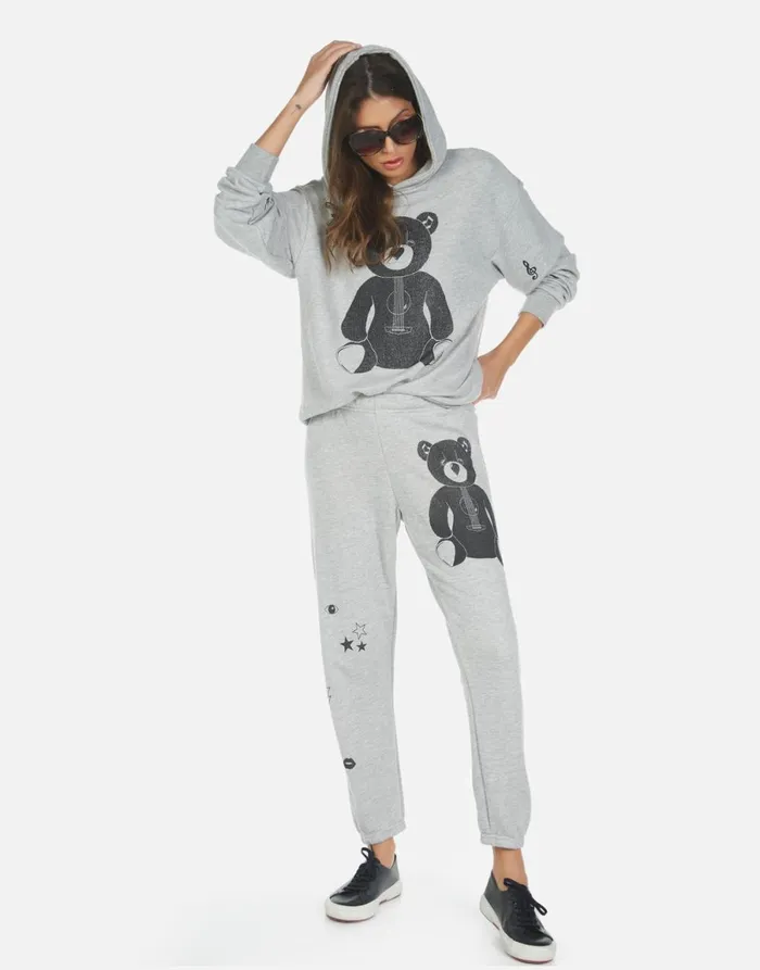 Alana Guitar Bear Heather Grey Women039s Lauren Moshi Crop Sweatpants