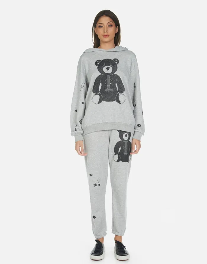 Alana Guitar Bear Heather Grey Women039s Lauren Moshi Crop Sweatpants