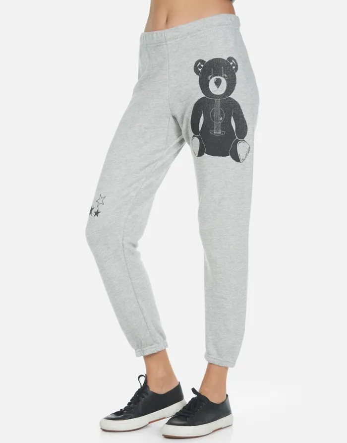 Alana Guitar Bear Heather Grey Women039s Lauren Moshi Crop Sweatpants