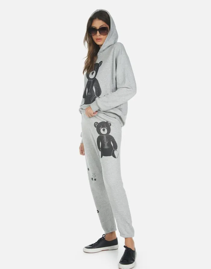 Alana Guitar Bear Heather Grey Women039s Lauren Moshi Crop Sweatpants