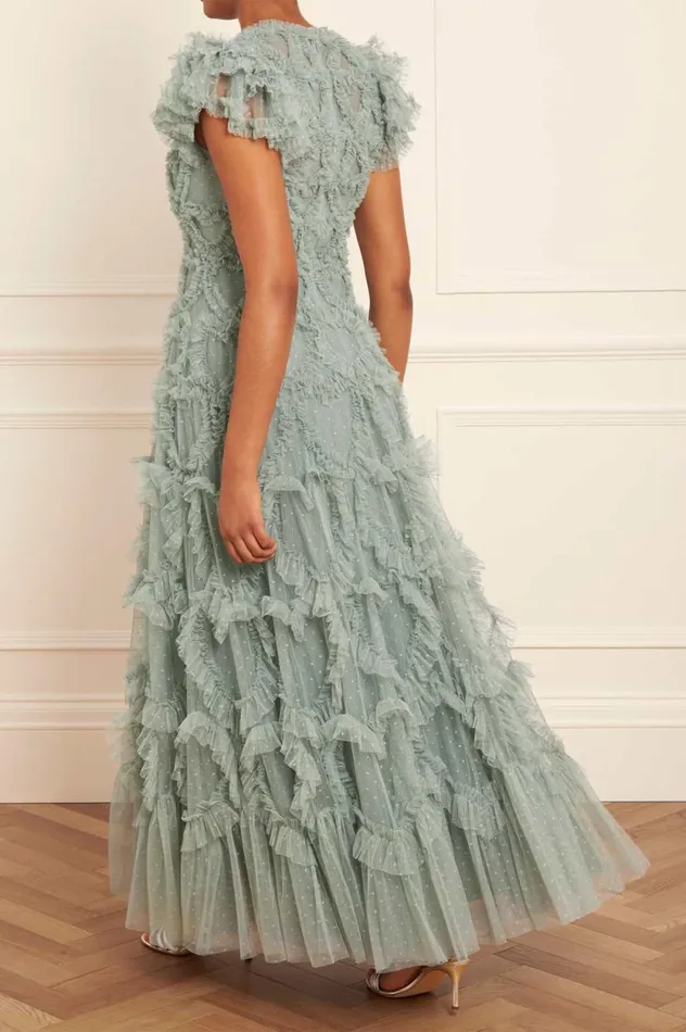 Amorette VNeck Gown Green Women Needle and Thread Dresses