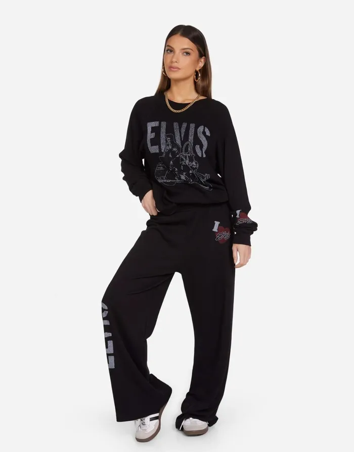 Anela Vintage Elvis Black Women039s Lauren Moshi Long Sleeve