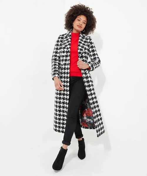 Apparel Darling Dogstooth Coat Black White Coats and Jackets Joebrowns