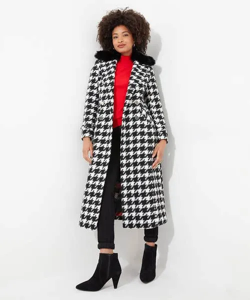 Apparel Darling Dogstooth Coat Black White Coats and Jackets Joebrowns Apparel Darling Dogstooth Coat Black White Coats and Jackets Joebrowns
