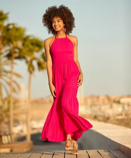 Apparel Halle Halter Neck Dress Pink Dresses Joebrowns Apparel Halle Halter Neck Dress Pink Dresses Joebrowns