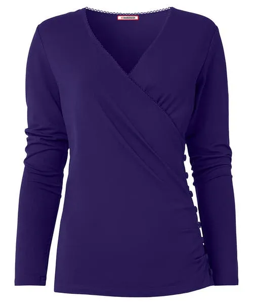 Apparel Joebrowns Forever Free Wrap Top Purple Tops Tunics and Blouses Apparel Joebrowns Forever Free Wrap Top Purple Tops Tunics and Blouses