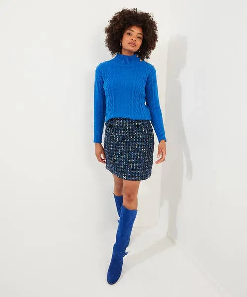 Apparel Joebrowns Tiah Tweed Skirt Blue Skirts